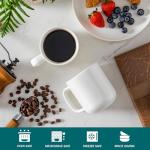 vancasso Porcelain Coffee Mugs Set, 16 oz Ceramic Coffee Cups for Americano Hot Tea Iced Coffee Cold Brew Cocoa Milk Mugs Set of 6, Dishwasher & Microwave Safe, White