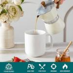 vancasso Porcelain Coffee Mugs Set, 16 oz Ceramic Coffee Cups for Americano Hot Tea Iced Coffee Cold Brew Cocoa Milk Mugs Set of 6, Dishwasher & Microwave Safe, White