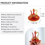 YU FENG Moroccan Teapot Set Jewelry Trinket Box Hinged Hand Painted Enamel Treasured Trinkets Collectable Jewellery Box Ring Holder For Home Decor Gift,3inch
