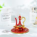 YU FENG Moroccan Teapot Set Jewelry Trinket Box Hinged Hand Painted Enamel Treasured Trinkets Collectable Jewellery Box Ring Holder For Home Decor Gift,3inch