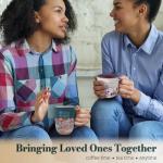 Christian Art Gifts Large Inspirational Ceramic Coffee & Tea Mug for Women: Strength & Dignity Encouraging Bible Verse, Cute Non-toxic Lead-free Novelty Beverage Cup, White & Purple Floral, 14 oz.