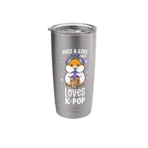 K Pop Gifts For Teens Girl Kawaii KPop Hamster Bubble Tea Stainless Steel Insulated Tumbler