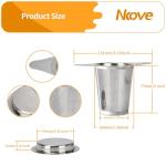 NKOVE Universal Tea Infuser with Lid Stainless Steel Filter Fits Mugs Cups Teapots Food Grade