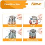 NKOVE Universal Tea Infuser with Lid Stainless Steel Filter Fits Mugs Cups Teapots Food Grade