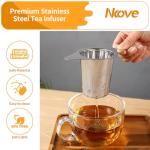 NKOVE Universal Tea Infuser with Lid Stainless Steel Filter Fits Mugs Cups Teapots Food Grade