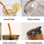 BLUEPOLAR 13oz/400ml Tumbler Water Glass, Cups with Straw and Lid Sealed Carry on for Coffee, Iced Tea, Thick Wall Insulated Glass Cup (Amberwith Protect Sleeve)
