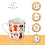 SPOTTED DOG GIFT COMPANY Dog Mugs for Dog Lovers, Coffee Mug Set of 4, Animal Themed Ceramic Tea Cups for Hot Drinks, Microwave & Dishwasher Safe, Cute Kitchen Gifts for Women - 13oz