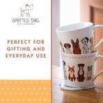 SPOTTED DOG GIFT COMPANY Dog Mugs for Dog Lovers, Coffee Mug Set of 4, Animal Themed Ceramic Tea Cups for Hot Drinks, Microwave & Dishwasher Safe, Cute Kitchen Gifts for Women - 13oz