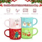 Set of 4 Stackable Christmas Mugs, 15.8 Oz Coffee Mug With Stand, Holiday Hot Cocoa Mugs for Mom Family Colleagues Friend & Farmhouse Cocoa Tray Decor