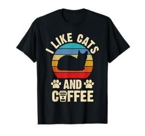 I like Cats & Coffee Funny vintage Kitten theme lover T-Shirt
