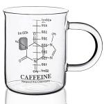Caffeine Beaker Mug, Chemistry Coffee Mug 16 oz Borosilicate Glass, Measuring Graduated Beaker (450ml)