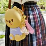 Rertnocnf Cute Kawaii Keychain Floating Cartoon Animals White Rabbit Milk Tea Cup Design Backpack Car Key Pendant Kids Girls Women Handbag Wallet Clear Glitter Liquid Key chain