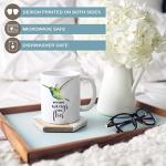 With Brave Wings She Flies Hummingbird Mug | Inspirational Coffee Cup Gift for Women | Ceramic 11oz 15oz | Dishwasher Microwave Safe | Nature Bird Floral Quote Mug