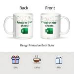 Aigori Funny Excel Coffee Mug, Freak In The Sheets Mug, Spreadsheet Excel Cup, Gifts for CPA CFO Coworkers Accounting Boss Friends, Novelty Gifts for Birthday Christmas New Year Men Women