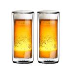 Sun's Tea (Set of 2) 20oz (600ml) Ultra Clear Strong Double Wall Insulated Thermo Glass Tumbler V3 Highball Glass for Beer/cocktail/lemonade/iced Tea/Smoothie (Real Borosilicate Glass, Not Plastic)