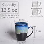 Bosmarlin Ceramic Tea Cup with Infuser and Lid, 13.5 Oz, 4 Colors to Choose, Dishwasher and Microwave Safe, Reactive Glaze, Steeping Tea Mug with Strainer