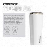 Corkcicle Classic Triple Insulated Coffee Mug with Lid, Gloss White, 24 oz – Stainless Steel Travel Tumbler Keeps Beverages Cold 9+hrs, Hot 3hrs – Cupholder Friendly Travel Coffee Tumbler