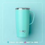 Swig Life 22oz Travel Mug, Insulated Tumbler with Handle and Lid, Cup Holder Friendly, Dishwasher Safe, Stainless Steel, Travel Coffee Cup, Insulated Mug with Lid (Howdy Holidays)