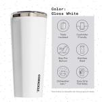 Corkcicle Classic Triple Insulated Coffee Mug with Lid, Gloss White, 24 oz – Stainless Steel Travel Tumbler Keeps Beverages Cold 9+hrs, Hot 3hrs – Cupholder Friendly Travel Coffee Tumbler