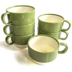 Sicaluya 11 oz Stackable Plastic Coffee Cups with Handle (6 Pack), Lightweight Party Cup for Kids & Adult & Elder, Dishwasher & Microwave Safe, Unbreakable Mug set for Water, Coffee, Milk, Juice, Tea