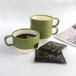 Sicaluya 11 oz Stackable Plastic Coffee Cups with Handle (6 Pack), Lightweight Party Cup for Kids & Adult & Elder, Dishwasher & Microwave Safe, Unbreakable Mug set for Water, Coffee, Milk, Juice, Tea