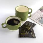 Sicaluya 11 oz Stackable Plastic Coffee Cups with Handle (6 Pack), Lightweight Party Cup for Kids & Adult & Elder, Dishwasher & Microwave Safe, Unbreakable Mug set for Water, Coffee, Milk, Juice, Tea