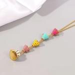 Purple Myrtle Cute Stacked Teacup Necklace for Adult Women. Great Alice and Wonderland Style Necklace