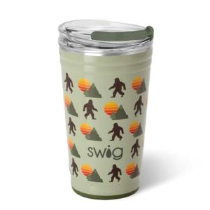 Swig Life 24oz Party Cup, Stackable Insulated Party Cup with EZ Flow Lid, Cup Holder Friendly, Dishwasher Safe, Stainless Steel, Large Travel Tumbler for Hot and Cold Drinks (Wild Thing)