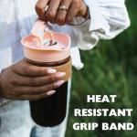 SoleCup. Large Travel Mug Loose Tea Infuser - Detachable Tea Strainer with Spill Proof Lid - 18oz/530ml BPA-Free Reusable Glass Travel Coffee Cup with Cork Band (Ice Cream)