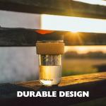 SoleCup. Large Travel Mug Loose Tea Infuser - Detachable Tea Strainer with Spill Proof Lid - 18oz/530ml BPA-Free Reusable Glass Travel Coffee Cup with Cork Band (Ice Cream)