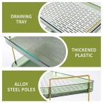 Coffee Bar Accessories, Station Organizers,Large Capacity Storage with Drain Board,Whisky Tray,Mug Tea Cup Holder Coffee Bar Organizer,Retro Green