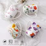 AmorArc Porcelain Tea Mug with Infuser and Lids, 18 Oz Coffee Cup Strainer with Bag Holder for Loose Leaf Tea, Steeping Coffee Mug for House-warming Wedding Birthday Gift