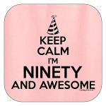 Birthday Gifts For All 90th Birthday Decorations 90th Keep Calm 90 Awesome Crewneck Sweatshirt Medium LtPnk