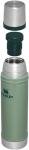 Stanley Classic Legendary Vacuum Bottle 20 oz | Wide Mouth with Leakproof Cup Lid | Keep Drinks Hot or Cold | Packable for Travel | Insulated Stainless Steel Thermos | BPA-Free | Hammertone Green