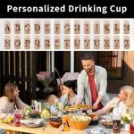 Monogrammed Glass Drinking Cup With Bamboo Lid Straw Customized Iced Coffee Tumbler 16oz Clear Mason Jar Beer Water Smoothie Cocktail Accessories Cool Cute Mug Gift Vasos De Vidrio Con Tapa Popote,A