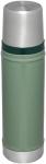 Stanley Classic Legendary Vacuum Bottle 20 oz | Wide Mouth with Leakproof Cup Lid | Keep Drinks Hot or Cold | Packable for Travel | Insulated Stainless Steel Thermos | BPA-Free | Hammertone Green