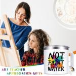 Lifecapido Not Paint Water Coffee Mug, Art Teacher Appreciation Gifts for Teacher's Day Christmas, Gifts for Art Teacher Artist Painters Coworker, 14Oz Stainless Steel Coffee Mug with Lid, White