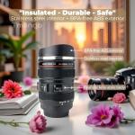 Camera Lens Coffee Mug with Slider Lid – Realistic DSLR Thermos Cup, Novelty Gift for Photographers, Coffee Lovers, Men & Women