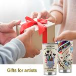 Artist Gifts for Women - Teacher and Art Lover Presents - Stainless Steel Coffee Tumbler - 20oz Cup With Lid for Traveling