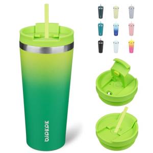 BJPKPK 22oz Tumbler With lid And Straw Stainless Steel Travel Coffee Mug Insulated Tumblers Cups,Bamboo Grove