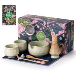 Buucup Matcha Whisk Set, 10 Pcs Matcha Set Includes Matcha Bowl, 2 Cups, Matcha Whisk and Holder, Bamboo Scoop and Spoon, Scoop Rest, Sifter and Tea Towel, Complete Matcha Kit (Mottled Green)