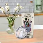 Artist Gifts for Women - Teacher and Art Lover Presents - Stainless Steel Coffee Tumbler - 20oz Cup With Lid for Traveling