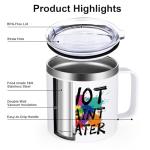 Lifecapido Not Paint Water Coffee Mug, Art Teacher Appreciation Gifts for Teacher's Day Christmas, Gifts for Art Teacher Artist Painters Coworker, 14Oz Stainless Steel Coffee Mug with Lid, White