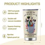 Artist Gifts for Women - Teacher and Art Lover Presents - Stainless Steel Coffee Tumbler - 20oz Cup With Lid for Traveling