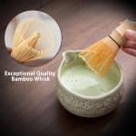 Buucup Matcha Whisk Set, 10 Pcs Matcha Set Includes Matcha Bowl, 2 Cups, Matcha Whisk and Holder, Bamboo Scoop and Spoon, Scoop Rest, Sifter and Tea Towel, Complete Matcha Kit (Mottled Green)