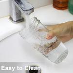 Mason 4 Pack Reusable Tea Cups, Glass Jars 24oz Wide Mouth Smoothie Cups with Bamboo Lids and Silver Straws, Drinking Glass Bubble Tea Cups for Iced Coffee Travel Bottle