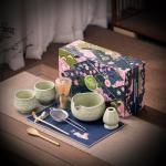 Buucup Matcha Whisk Set, 10 Pcs Matcha Set Includes Matcha Bowl, 2 Cups, Matcha Whisk and Holder, Bamboo Scoop and Spoon, Scoop Rest, Sifter and Tea Towel, Complete Matcha Kit (Mottled Green)