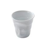 RabyLeo Unique Ceramic Mug Inspired by Crumpled Paper Cup Design，Artistic & Irregular Shape, Perfect for Coffee, Tea, and Hot Beverages，Ideal for Home, Office (White, Small)