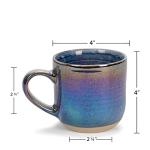 Elanze Designs Glossy Reactive Glaze Large 17 Fluid Ounce Everyday Kitchen Food Grade Ceramic Stoneware Coffee Mug Cup with Comfort Curved Handles, Set of 4, Purple Rainbow