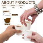 Vumdua 300 Pcs 6 oz Disposable Paper Cups, Hot Cold Beverage Drinking Cup for Coffee, Water, Tea, Juice, Espresso & Cortado (White)